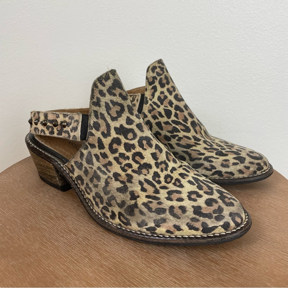 Very Volatile Leopard Mules with Back Strap